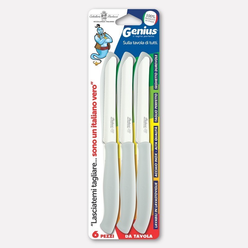 Set of 6 table knives - white handles
