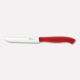 6 pcs. steak knives, half-serrated blades - red handles