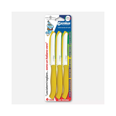 Set 6 coltelli da tavola - manici gialli
