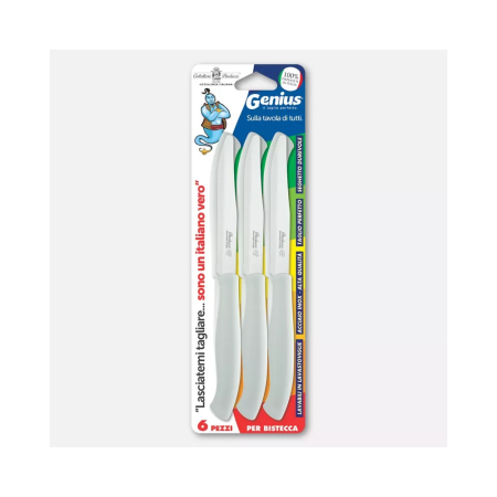 Set 6 coltelli per bistecca - manici bianchi