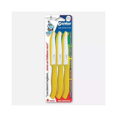 Set 6 coltelli per bistecca - manici gialli
