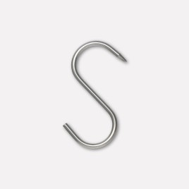 S-shaped hook, stainless steel, in 10 pcs. blister (4x80)