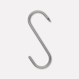 S-shaped hook, stainless steel, in 6 pcs. blister (5x140)
