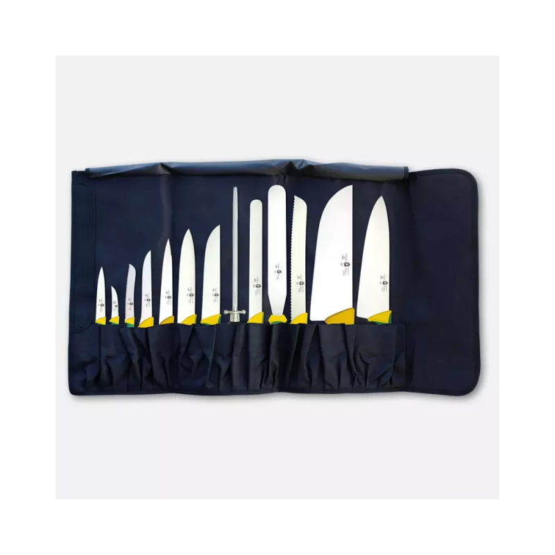 Roll-up chef's knife roll with 13 knives from the Imperiale line