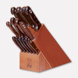 14 pieces set of knives with wooden block