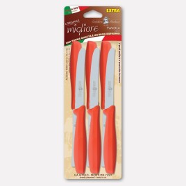 6 pcs. table knives, orange PP handles