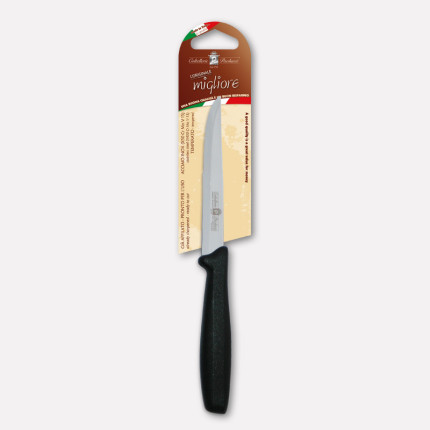 Steak knife, black handle - cm. 11