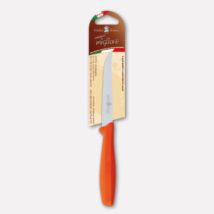 Steak knife, orange handle - cm. 11