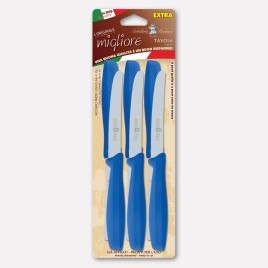 Set 6 coltelli da tavola, manici blu