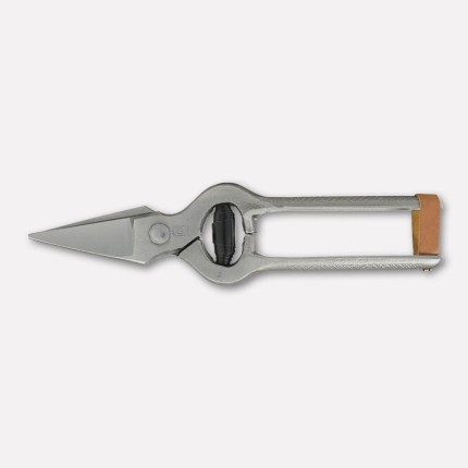 Double-cut pruning shears, brushed blades