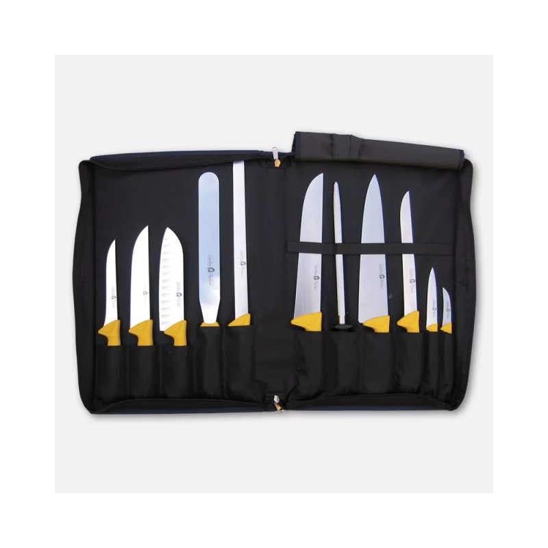 Chef's knife bag with 11 knives from the Millennium3 line
