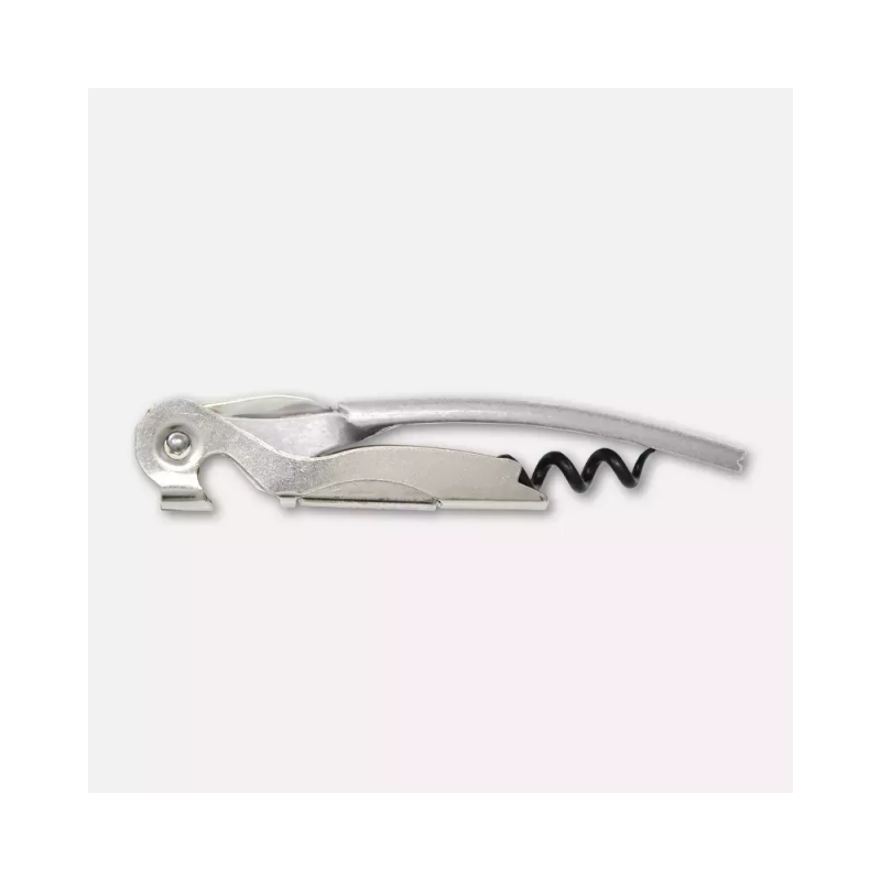 Corkscrew for bartenders and waiters, nickel-plated