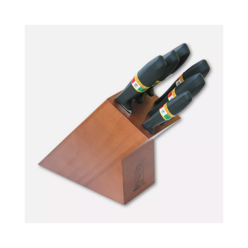 Wooden knife block with 6 knives from the L'Originale Migliore line