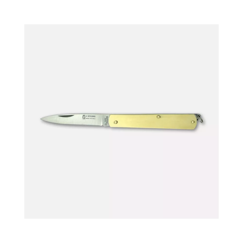 Coltello "Il Siciliano", manico in ottone - cm. 19