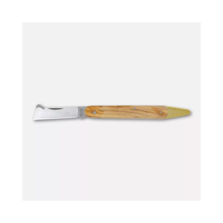 Professional grafting knife with spatula, olive wood handle – 19 cm