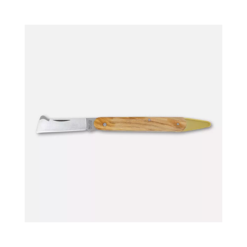 Coltello per innesto professionale, con spatola, manico in ulivo - cm. 19