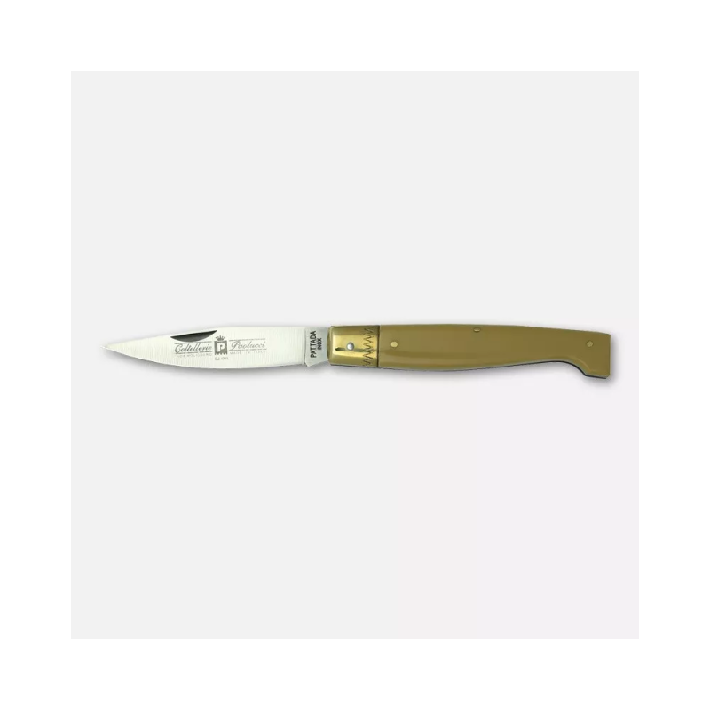 Coltello pattada, con molla, manico in finto montone - cm. 18