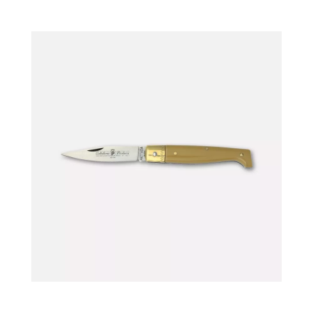 Coltello pattada, con finta molla, manico in finto montone - cm. 13