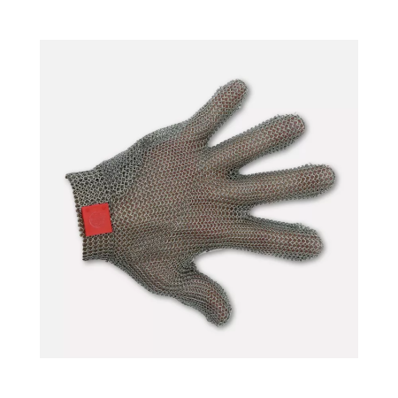 Stainless steel 5-finger cut-resistant glove with hook closure - Size L