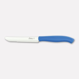 6 pcs. steak knives, half-serrated blades - blue handles