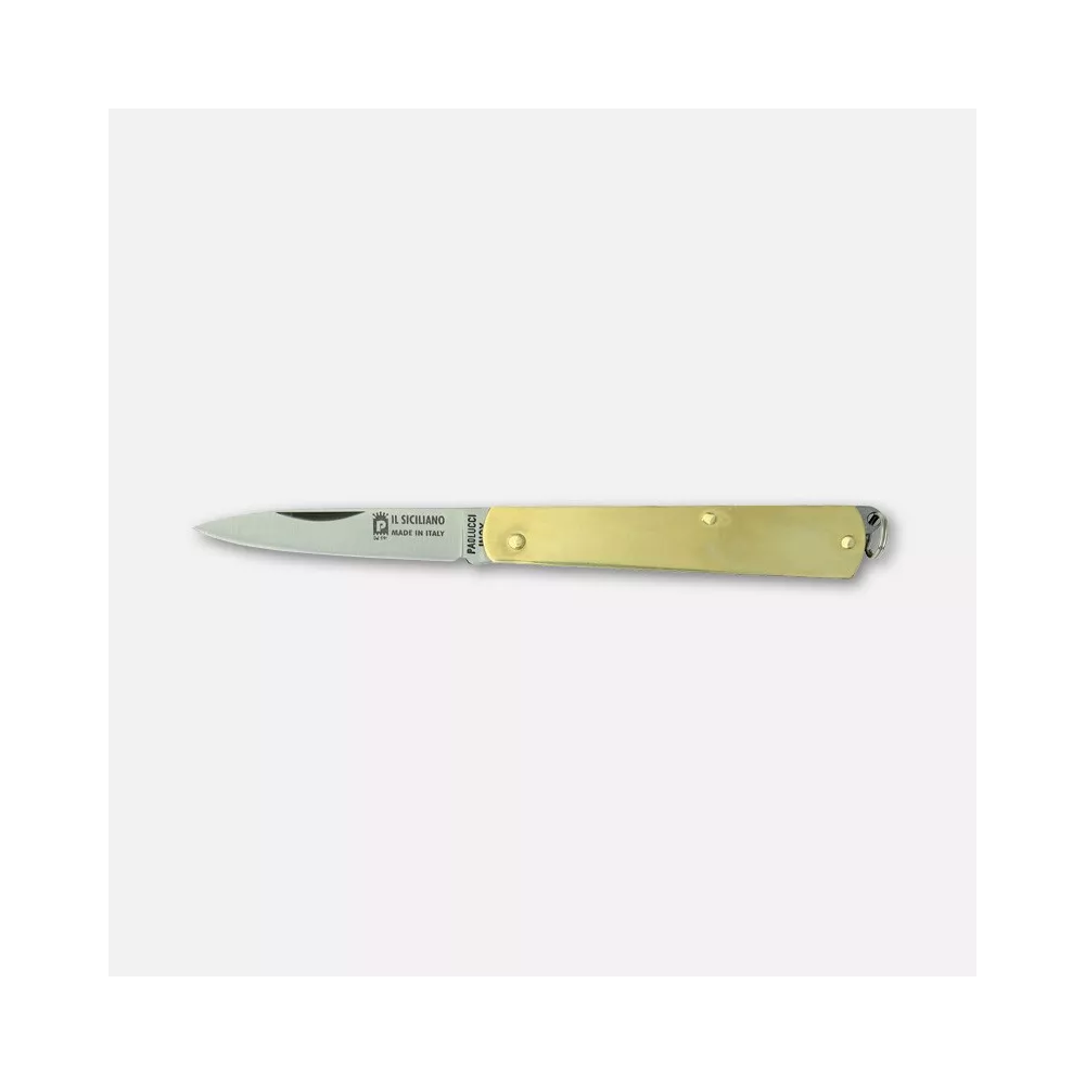 Coltello "Il Siciliano", manico in ottone - cm. 17