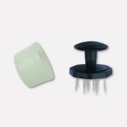 Stainless steel salami pricker with protective guard