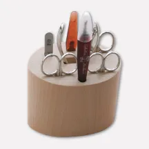 Ceppo da bagno in legno con 7 pezzi