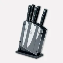 Plexiglass block with 6 knives from the Sushi Line