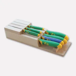 Beechwood in-drawer knife block with 7 knives from the Imperiale line