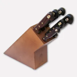Wooden knife block with 6 knives from the L'Intramontabile line