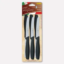 Set 6 coltelli da tavola, manici neri