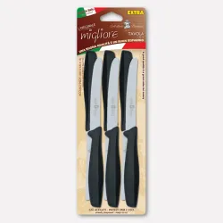 Set of 6 table knives with black handles