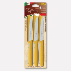 Set of 6 table knives with yellow handles