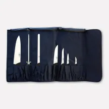 Roll-up chef's knife roll with 7 knives from the Millennium3 line