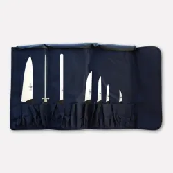 Roll-up chef's knife roll with 7 knives from the Millennium3 line