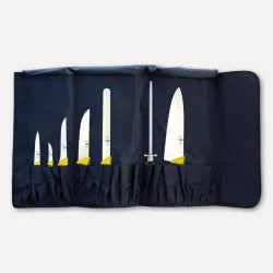 Roll-up chef's knife roll with 7 knives from the Imperiale line
