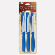 Set of 6 steak knives with blue handles