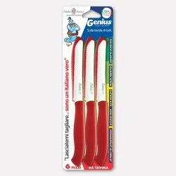 Set of 6 table knives - red handles